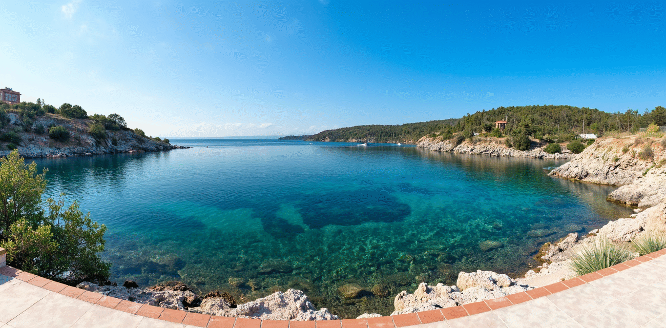 A stunning panoramic view of the Sardinian coastline